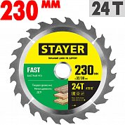 Диск пильный Stayer Мастер "FAST-Line" по дереву, 230*32мм, 24Т